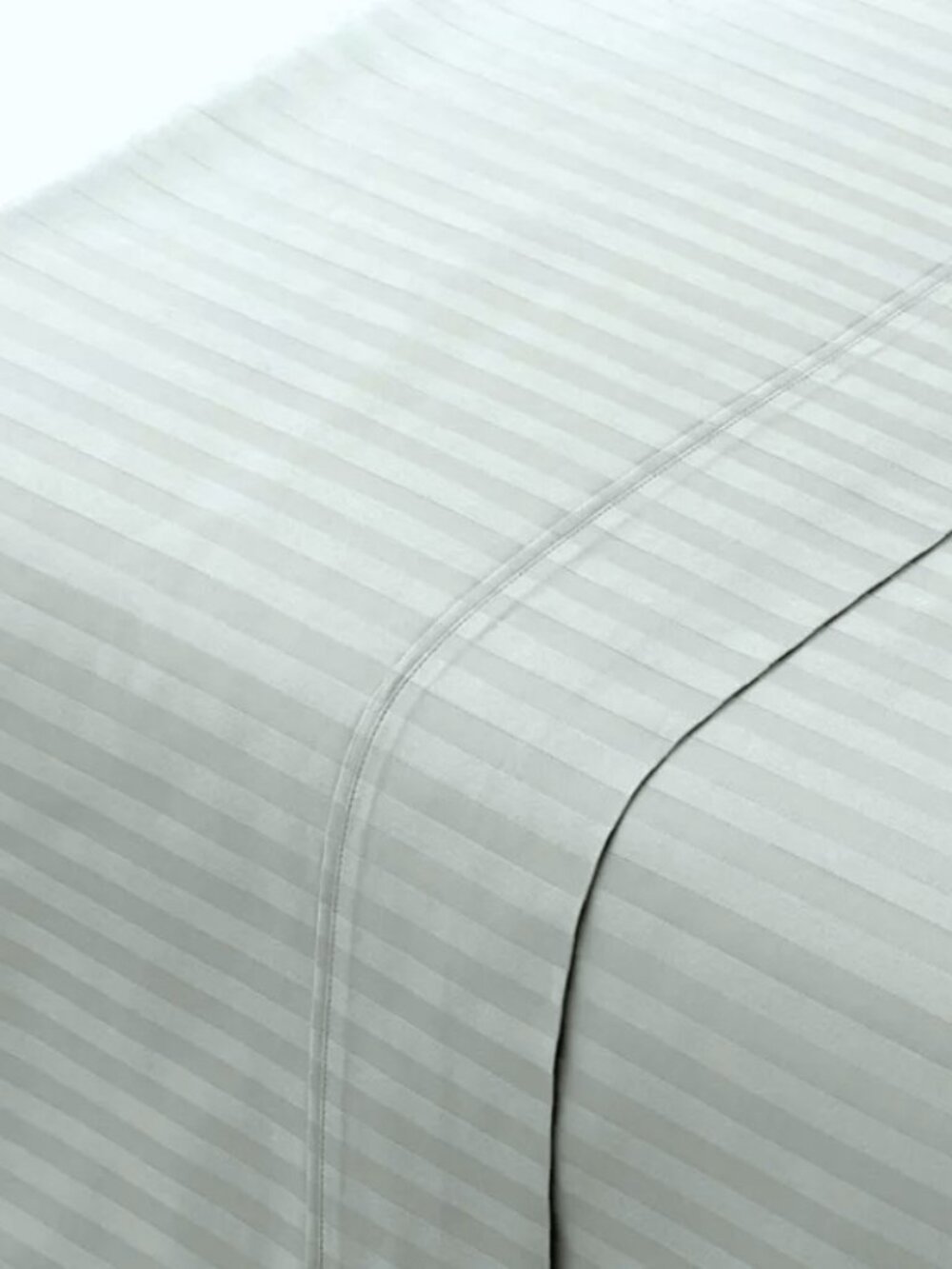 Charter Club 100% Cotton Damask Flat Sheet And Pillow Case Seaglass Stripe Full